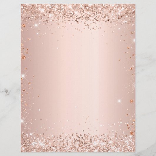 Blush roos gouden recept kookboek pagina insert (Achterkant)