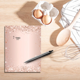 Blush roos gouden recept kookboek pagina insert