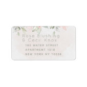 Blush Roos Greenery RSVP Return Envelope Label (Voorkant)