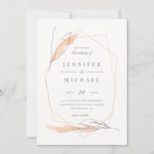 Blush Roos handgetekende Waterverf Spring Wedding Kaart (Voorkant)