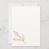 Blush Roos handgetekende Waterverf Spring Wedding Kaart (Achterkant)
