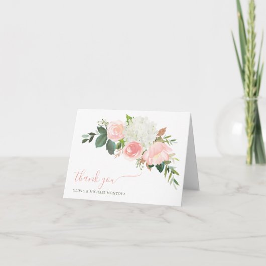 Blush Roos Hartelijk dank Kaart (Voorkant)