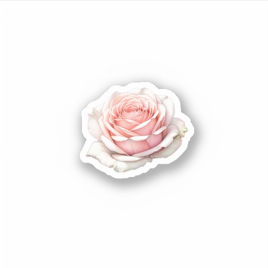 Blush Roos Illustratie Sticker (Voorkant)