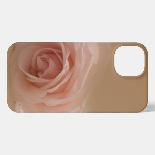 Blush Roos iPhone 13 dunne Hoesje, glanzend iPhone Hoesje (Achterkant horizontaal)