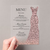 Blush Roos Jurk Verjaardagsfeest Vrijgezellenfeest Acryl Uitnodigingen (Insitu (Draagbaar))