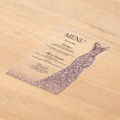 Blush Roos Jurk Verjaardagsfeest Vrijgezellenfeest Acryl Uitnodigingen (Laagn)