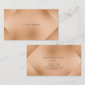 Blush Roos Koper Metallic Geometry Peach Visitekaartje (Voorkant / Achterkant)