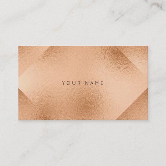 Blush Roos Koper Metallic Geometry Peach Visitekaartje (Voorkant)