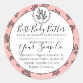 Blush Roos laat Sugar Scrub / Body Butter Label (Voorkant)