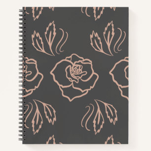 Blush Roos Line Art / Elegante Bloemen Notitieboek