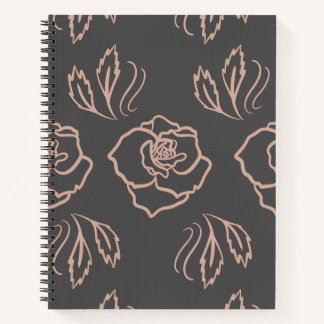 Blush Roos Line Art / Elegante Bloemen Notitieboek