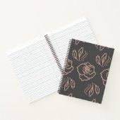 Blush Roos Line Art / Elegante Bloemen Notitieboek (Binnen)