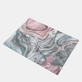Blush roos marmer - pastelpinks en zilver deurmat (Schuin)