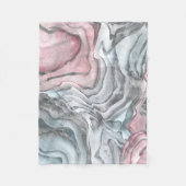 Blush roos marmer - pastelpinks en zilver fleece deken (Voorkant)