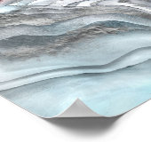 Blush roos marmer - pastelpinks en zilver poster (Hoek)