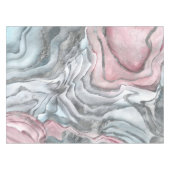 Blush roos marmer - pastelpinks en zilver tafelkleed (Voorkant (Horizontaal))