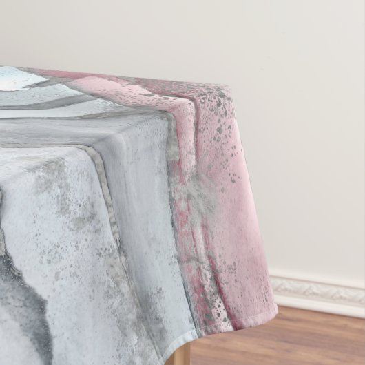 Blush roos marmer - pastelpinks en zilver tafelkleed (Voorbeeld)