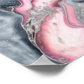 Blush roos marmer - pastelpinks, grijs en zilver poster (Hoek)