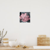 Blush roos marmer - pastelpinks, grijs en zilver poster (Keuken)