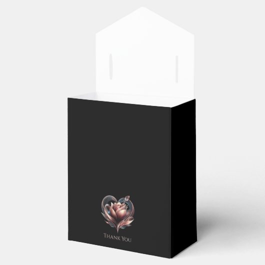 Blush Roos met een hart-bruiloft dank u Bedankdoosjes (Geopend)