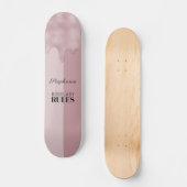 Blush Roos Metallic Drivers Logo op maat Persoonlijk Skateboard (Voorkant)