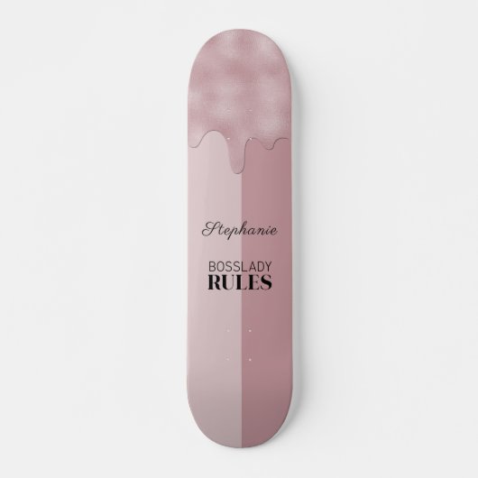 Blush Roos Metallic Drivers Logo op maat Persoonlijk Skateboard (Voorkant)