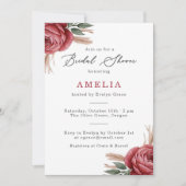 Blush Roos Pampas Grass Bruids Douche Uitnodiging (Voorkant)