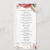 Blush Roos Pampas Grass Wedding Ceremony Programma (Achterkant)