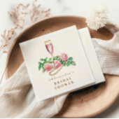 Blush Roos Parels en Prosecco Vrijgezellenfeest Servet