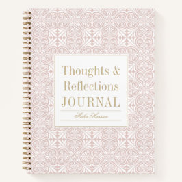 Blush Roos Patroon Dagboek | Aangepaste Titel & Na Notitieboek