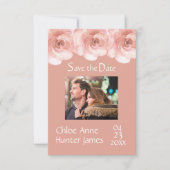 Blush Roos Photo Wedding Save The Date (Voorkant)