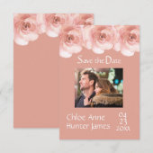 Blush Roos Photo Wedding Save The Date (Voorkant / Achterkant)