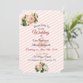 Blush Roos Pink Floral Weddenschap Kaart (Staand voorkant)