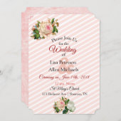 Blush Roos Pink Floral Weddenschap Kaart (Voorkant / Achterkant)