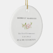 BLUSH ROOS PINK MINIMAL CUSTOM MERRILY MARRILY KERAMISCH ORNAMENT (Rechts)