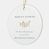 BLUSH ROOS PINK MINIMAL CUSTOM MERRILY MARRILY KERAMISCH ORNAMENT (Links)