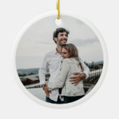 BLUSH ROOS PINK MINIMAL CUSTOM MERRILY MARRILY KERAMISCH ORNAMENT (Achterkant)