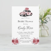 Blush Roos Pink Peony Oleander Vrijgezellenfeest Kaart (Staand voorkant)