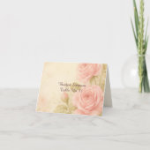 Blush Roos Romantische Bloemen  gastenkaart Bedankkaart (Voorkant)