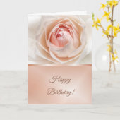Blush Roos Roos Gold Birthday Kaart (Gele Bloem)