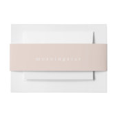 Blush Roos roze band Uitnodigingen Wikkel (Voorkant Voorbeeld)