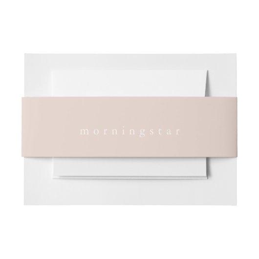 Blush Roos roze band Uitnodigingen Wikkel (Voorkant Voorbeeld)