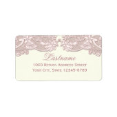 Blush Roos roze bloemenkant ontwerp Etiket (Voorkant)