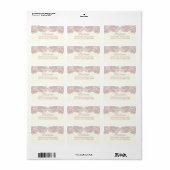 Blush Roos roze bloemenkant  ontwerp Etiket (Full Sheet)