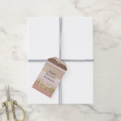 Blush Roos Roze Chocolade Gouden Glitter Verjaarda Cadeaulabel (Met Touw)