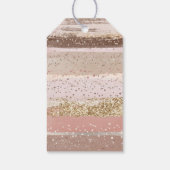 Blush Roos Roze Chocolade Gouden Glitter Verjaarda Cadeaulabel (Achterkant)
