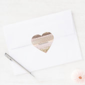 Blush Roos Roze Chocolade Gouden Glitter Verjaarda Hart Sticker (Envelop)