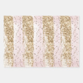 Blush Roos Roze Chocolade Gouden Glitter Verjaarda Inpakpapier Vel (Voorkant 3)