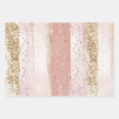 Blush Roos Roze Chocolade Gouden Glitter Verjaarda Inpakpapier Vel (Voorkant 2)