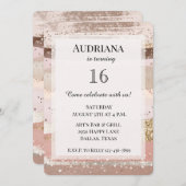 Blush Roos Roze Chocolade Gouden Glitter Verjaarda Kaart (Voorkant / Achterkant)